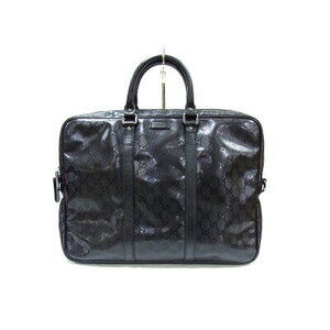 Gucci GG Imprime Business Bag Black Leather Briefcase